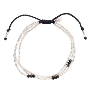 A Beautiful Story Bracelets>Bracelet Shiny argenté - Onyx noir