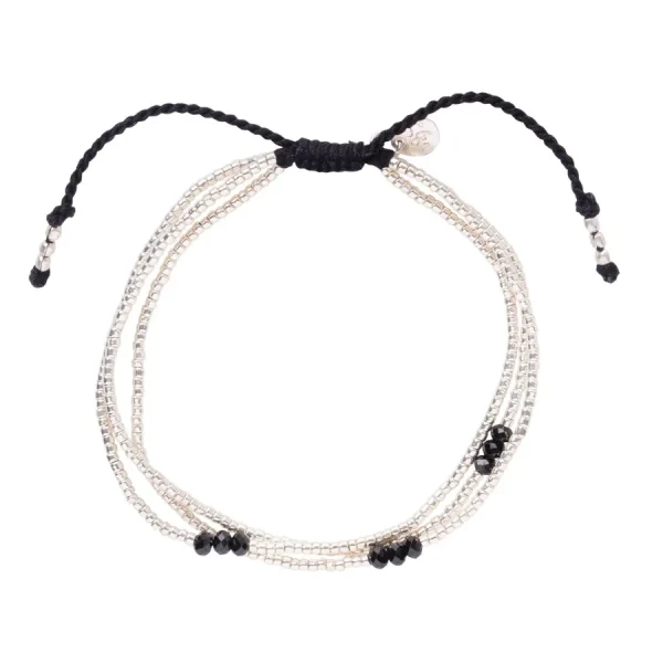 A Beautiful Story Bracelets>Bracelet Shiny argenté - Onyx noir