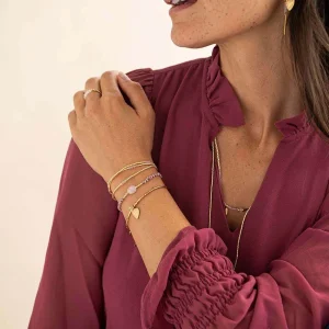 A Beautiful Story Bracelets>Bracelet Shiny doré - Quartz rose