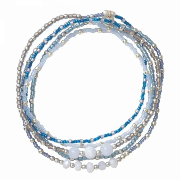 A Beautiful Story Bracelets>Bracelet Together argenté - Agate bleue