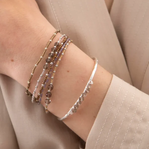 A Beautiful Story Bracelets>Bracelet Together argenté - Quartz fumé