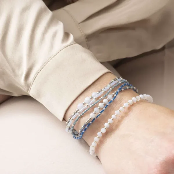 A Beautiful Story Bracelets>Bracelet Together argenté - Agate bleue