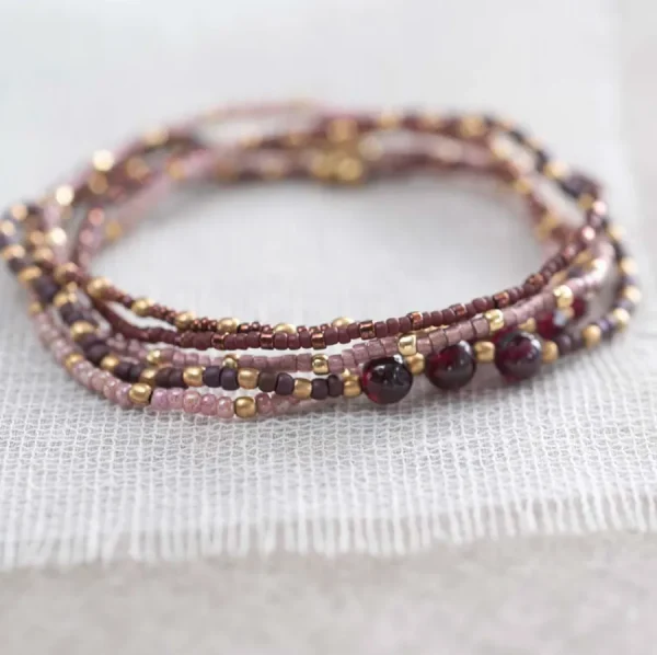 A Beautiful Story Bracelets>Bracelet Together doré - Grenat