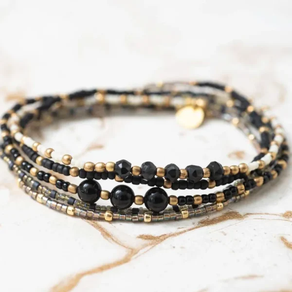 A Beautiful Story Bracelets>Bracelet Together doré - Onyx noir