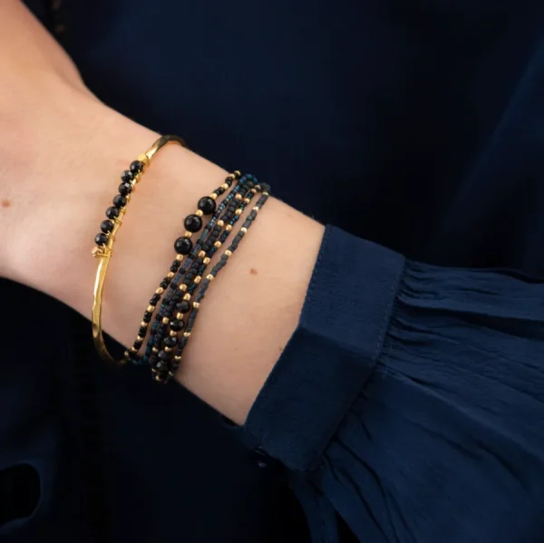 A Beautiful Story Bracelets>Bracelet Together doré - Onyx noir