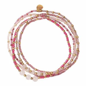 A Beautiful Story Bracelets>Bracelet Together doré - Quartz rose