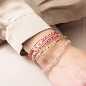 A Beautiful Story Bracelets>Bracelet Together doré - Quartz rose