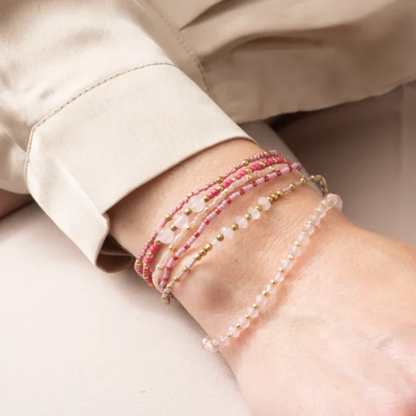 A Beautiful Story Bracelets>Bracelet Together doré - Quartz rose