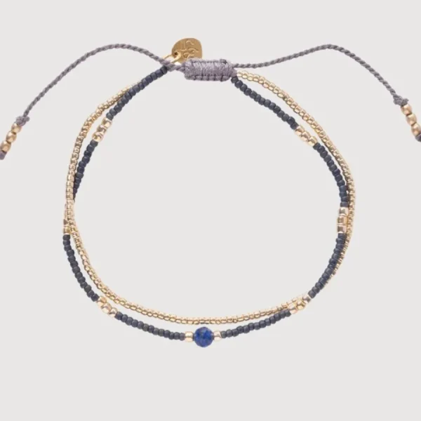 A Beautiful Story Bracelets>Bracelet Willing doré - Lapis Lazuli