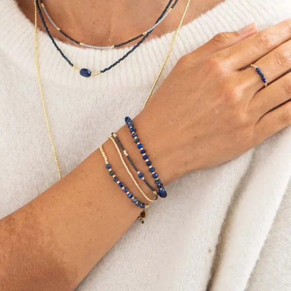 A Beautiful Story Bracelets>Bracelet Willing doré - Lapis Lazuli