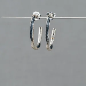 Jeh Boucles D'oreille>Cerceau d'oreille oxy twister court - argent