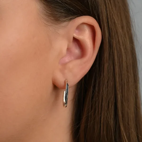 Jeh Boucles D'oreille>Cerceau d'oreille oxy twister court - argent