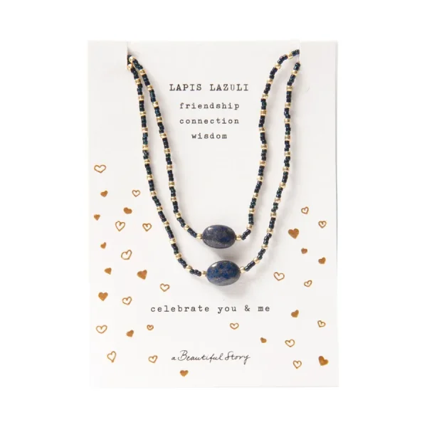 A Beautiful Story Colliers>Collier Card You and Me - Lapis Lazuli