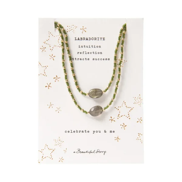 A Beautiful Story Colliers>Collier Card You and Me - Labradorite