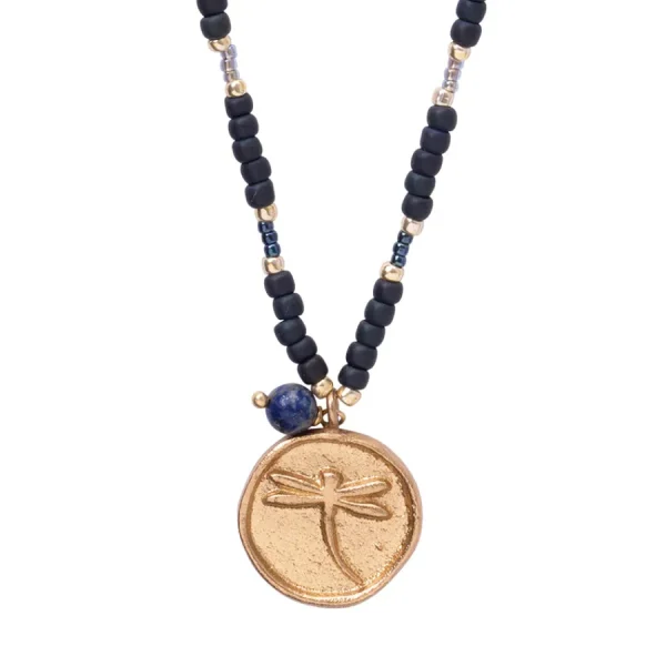 A Beautiful Story Colliers>Collier Caring doré - Lapis Lazuli