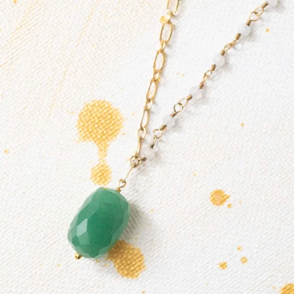 A Beautiful Story Colliers>Collier Celebration doré - Pierre de Lune & Aventurine