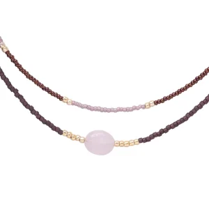 A Beautiful Story Colliers>Collier Devotion doré - Quartz rose