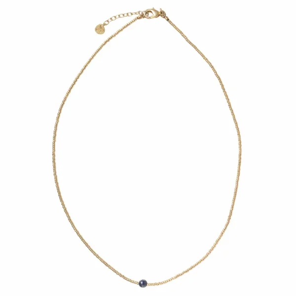 A Beautiful Story Colliers>Collier Flora doré - Lapis Lazuli