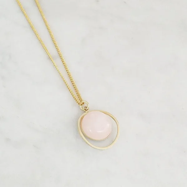 Marie Duvert Colliers>Collier Mi-Long Azalée - quartz rose