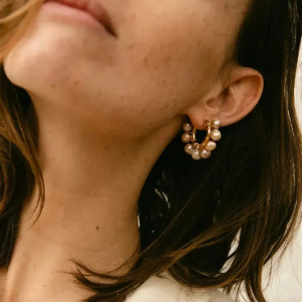 Gisel B Boucles D'oreille>Créoles Angie - rosées