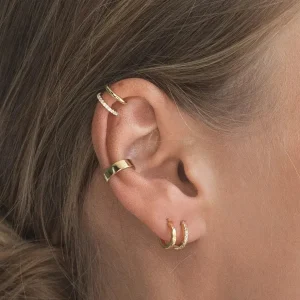 Shlomit Ofir Boucles D'oreille>Créoles Billie argentées - cristal