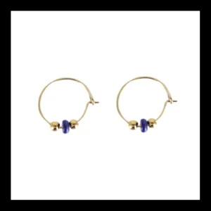 Bazar Exquis Boucles D'oreille>Créoles Pierres Fines - lapis lazuli