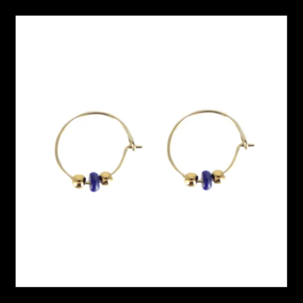 Bazar Exquis Boucles D'oreille>Créoles Pierres Fines - lapis lazuli