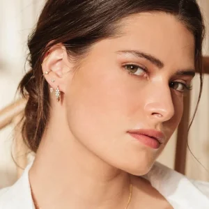 Shlomit Ofir Boucles D'oreille>Créoles Serena - argenté et cristal