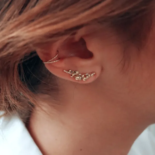 You Are Young Boucles D'oreille>Faux Piercing Éclat croisé - doré