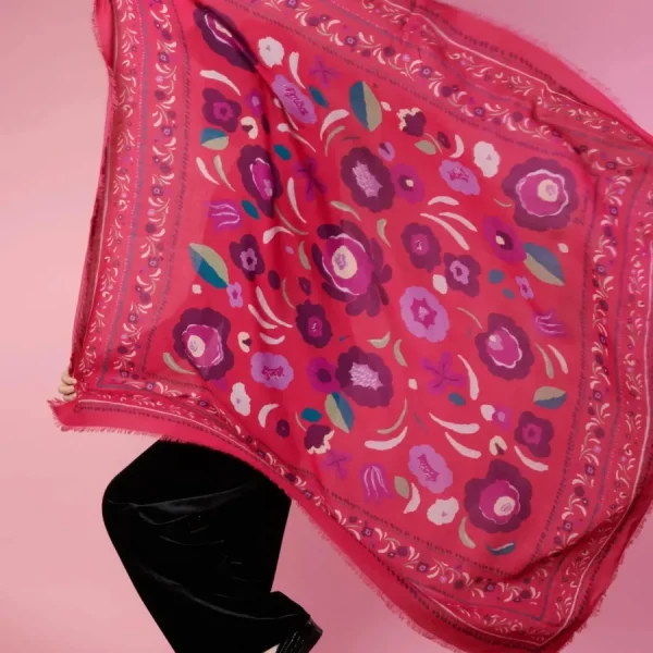 Maradji Foulards>Foulard laine Balkans - Fuschia