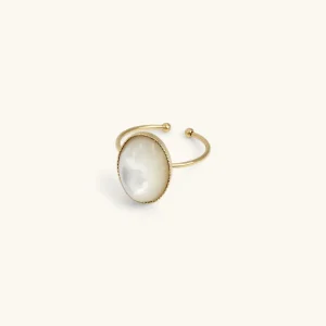 Kariboo Bagues>Grande bague Louise - blanc nacre