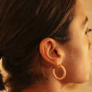 Louise Damas Boucles D'oreille>Grandes Créoles Charlotte gravées