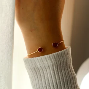 Bazar Exquis Bracelets>Jonc pierre sertie - rose