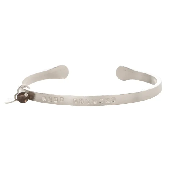 A Beautiful Story Bracelets>Jonc Pure argenté - Quartz fumé