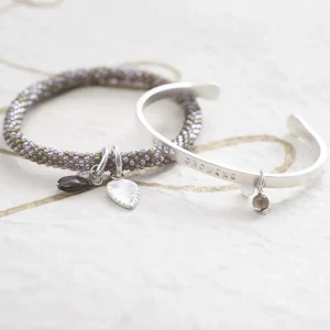 A Beautiful Story Bracelets>Jonc Pure argenté - Quartz fumé