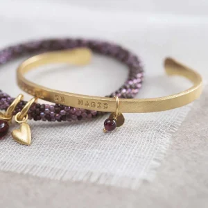 A Beautiful Story Bracelets>Jonc Pure doré - Grenat