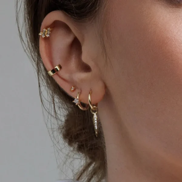 Shlomit Ofir Boucles D'oreille>Mini créoles Lance - noir