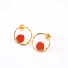 Fosseth Boucles D'oreille>Puces Gallica ring - coquelicot