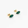 Viadoli Boucles D'oreille>Puces Henriette - Agate Verte