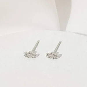 Shlomit Ofir Boucles D'oreille>Puces Juliette - argenté et cristal