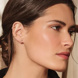 Shlomit Ofir Boucles D'oreille>Puces Louisa - argenté et cristal