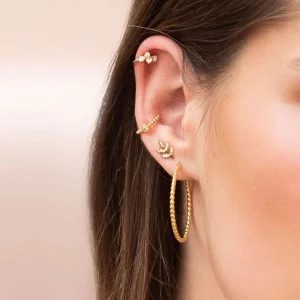 Shlomit Ofir Boucles D'oreille>Puces Louisa - doré et cristal