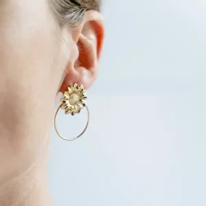 Viadoli Boucles D'oreille>Puces Tournesol cercles