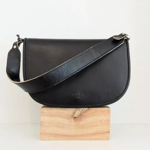 Ann Kurz Sacs>Sac AKHalfmoon cross - vegetal black