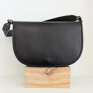 Ann Kurz Sacs>Sac AKHalfmoon cross - vegetal black