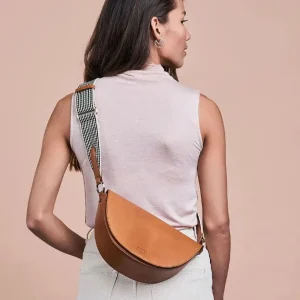 O My Bag Sacs>Sac Laura - Cognac Checkered Classic Leather